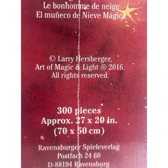 Ravensburger The Magical Snowman Large Format Puzzle 27" x 20" 300 Pcs Sealed - Picture 4 of 7